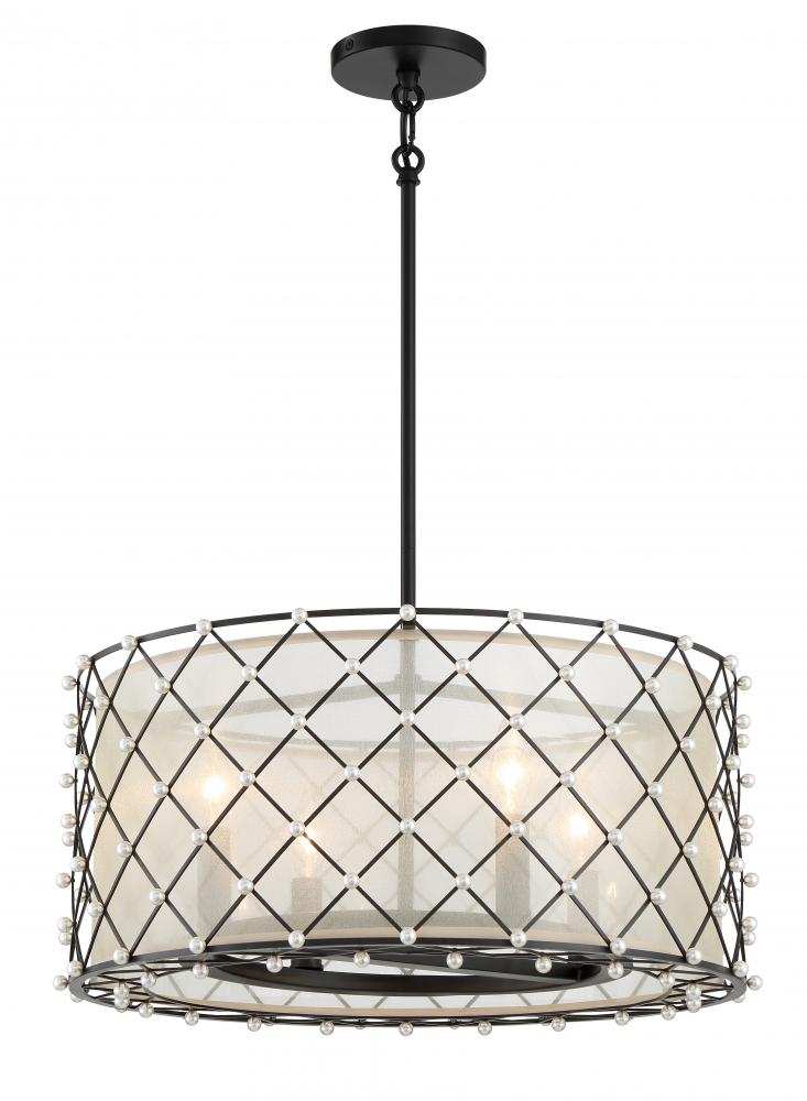 Sheer Elegance - 4 Light Convertiable Pendant