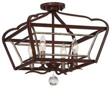 Minka-Lavery 4347-593 - 4 LIGHT SEMI FLUSH MOUNT