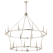 Kichler 52708PN - Carrick 54.25 Inch 18 Light 2-Tier Chandelier in Polished Nickel