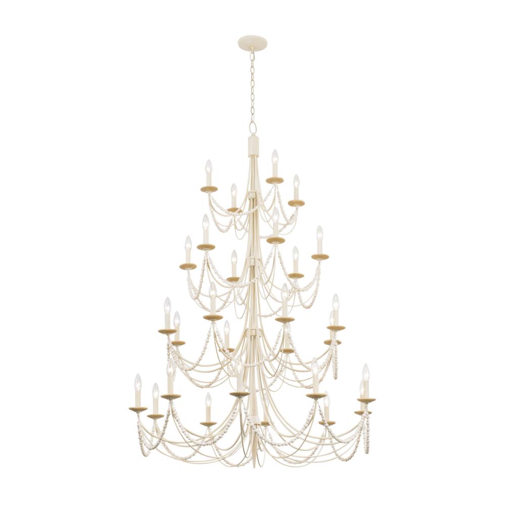 Brentwood 28-Lt 4-Tier Chandelier - Country White