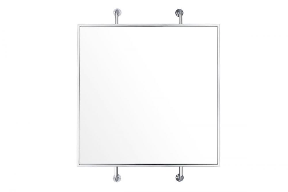 Tycho 32x26 Pipe Mounted Wall Mirror - Polished Nickel