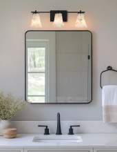 Justice Design Group ALR-8443-20-MBLK - Era 3-Light Bath Bar