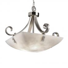 Justice Design Group CLD-9741-25-NCKL-F5-LED-3000 - 18" Pendant Bowl - Scrolls w/ Finials