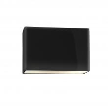 Justice Design Group CER-5650W-BKMT - Large ADA Rectangle (Outdoor) Wall Sconce - Closed Top