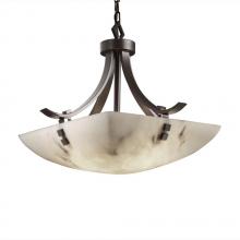 Justice Design Group FAL-9751-35-DBRZ-F6-LED-3000 - 18" Pendant Bowl - Flat Bars w/ Finials