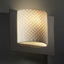 Justice Design Group PNA-5560-CHKR-MBLK-LED-1000 - Framed Square 3-Sided Wall Sconce (ADA)