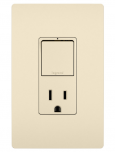 Legrand RCD38TRLACC6 - radiant? Single Pole/3-Way Switch with 15A Tamper-Resistant Outlet, Light Almond