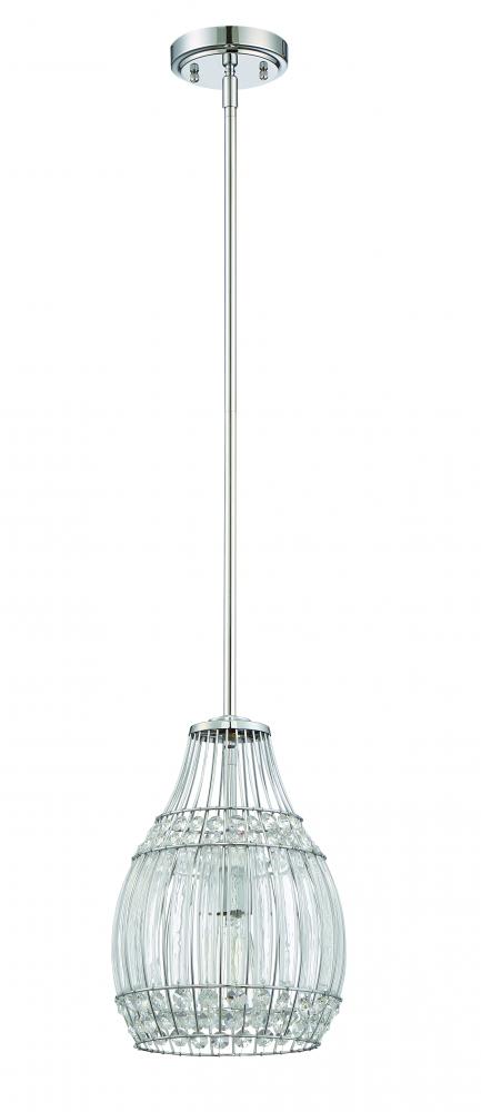 1 Light Mini Pendant with Rods in Chrome