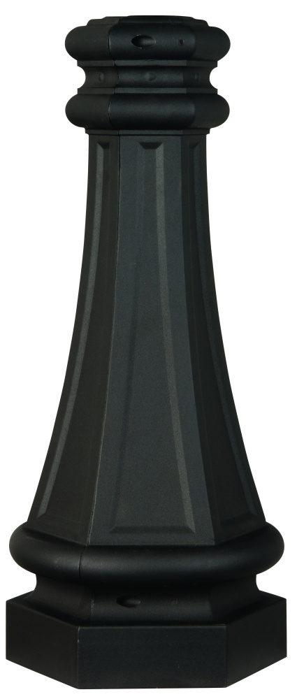 22.5" Fluted Direct Burial Post Wrap in Textured Black