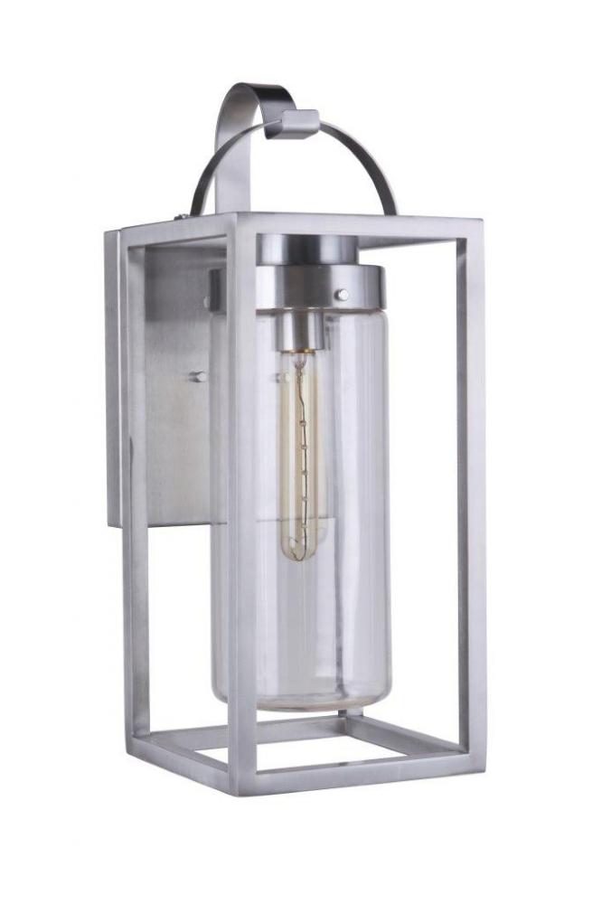 Neo 1 Light Medium Outdoor Wall Lantern in Satin Aluminum