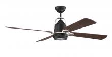 Craftmade BEC52FBBNK4 - 52" Beckett in Flat Black/Brushed Polished Nickel w/ Grey Walnut Blades