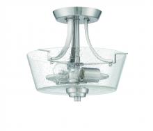 Craftmade 41952-BNK-CS - Grace 2 Light Convertible Semi Flush in Brushed Polished Nickel (Clear Seeded Glass)