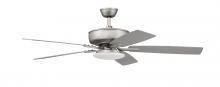 Craftmade P112BN5-52BNGW - Pro Plus 112 52" 5-Blade Ceiling Fan in Brushed Nickel w/ Brushed Nickel/Greywood Blades