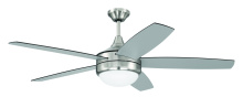 Craftmade PHZ52BNK5-BNGW - Phaze II 52" 5-Blade Ceiling Fan in Brushed Polished Nickel w/ Brushed Nickel/Greywood Blades