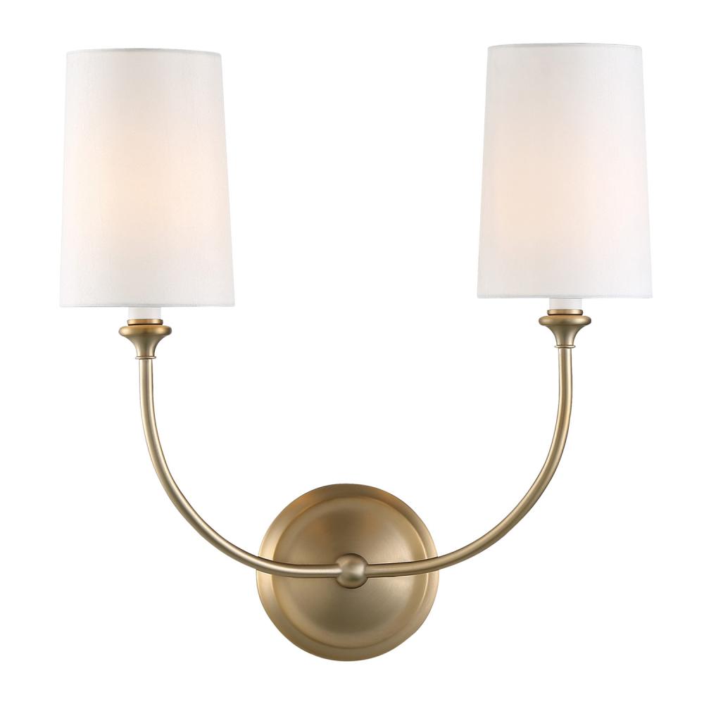 Libby Langdon for Crystorama Sylvan 2 Light Vibrant Gold Sconce