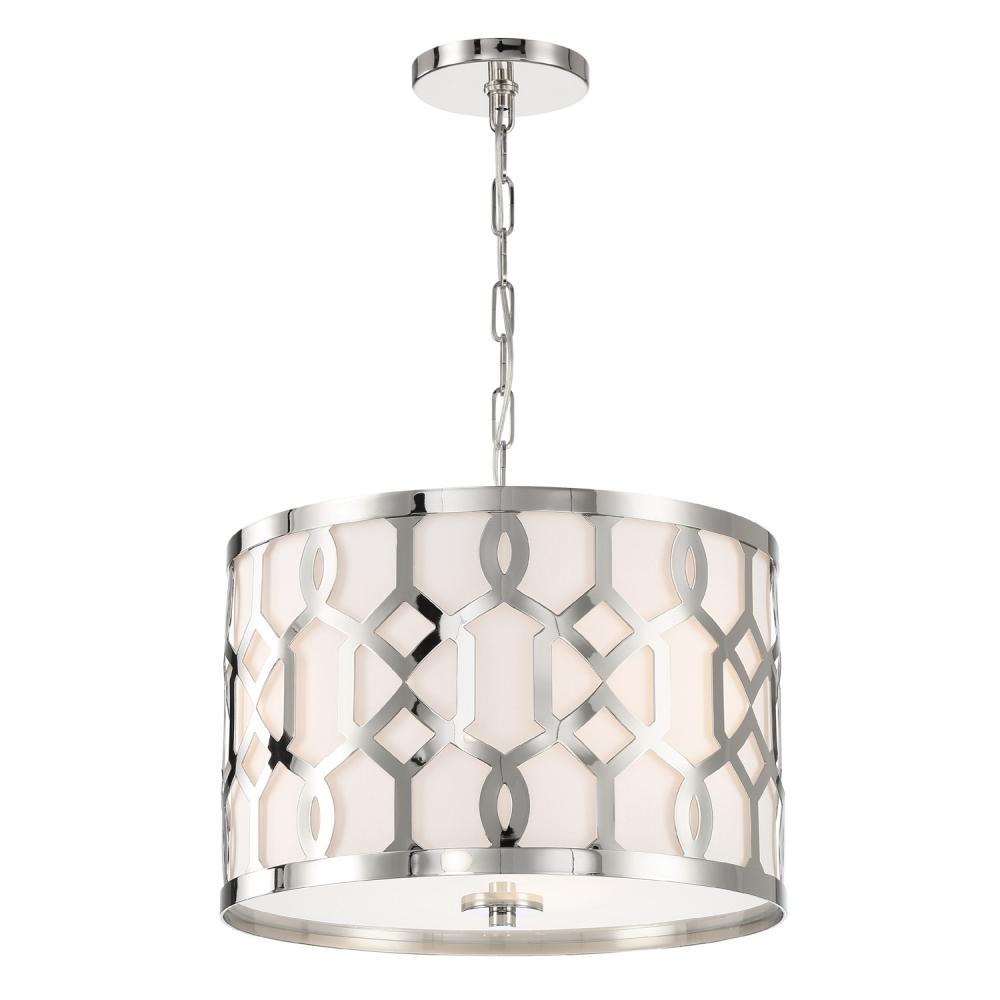 Libby Langdon for Crystorama Jennings 3 Light Polished Nickel Chandelier