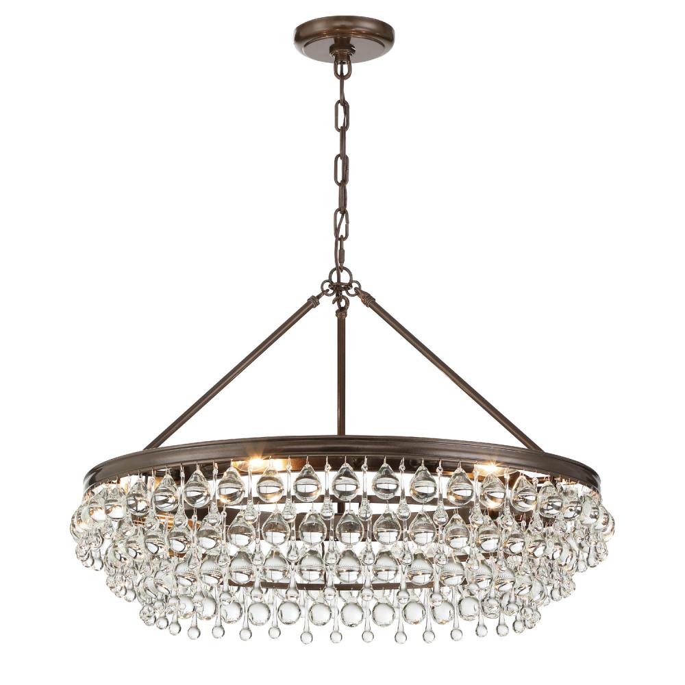 Calypso 6 Light Crystal Teardrop Vibrant Bronze Chandelier