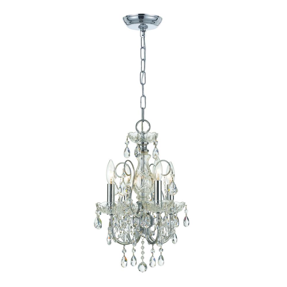 Imperial 4 Light Hand Cut Crystal Polished Chrome Mini Chandelier