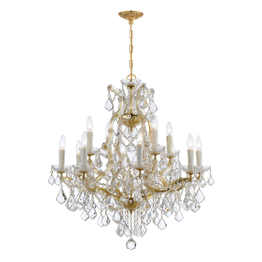 Maria Theresa 13 Light Hand Cut Crystal Gold Chandelier