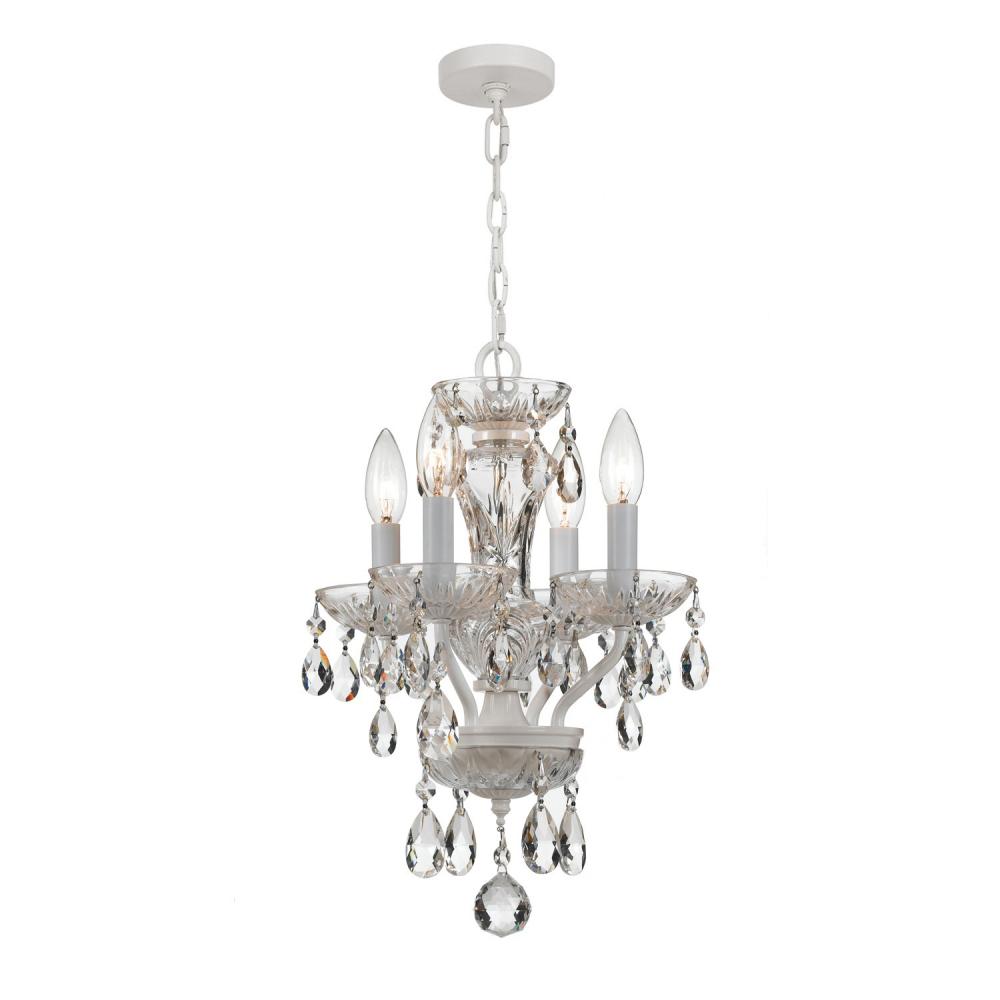 Traditional Crystal 4 Light Spectra Crystal Wet White Mini Chandelier