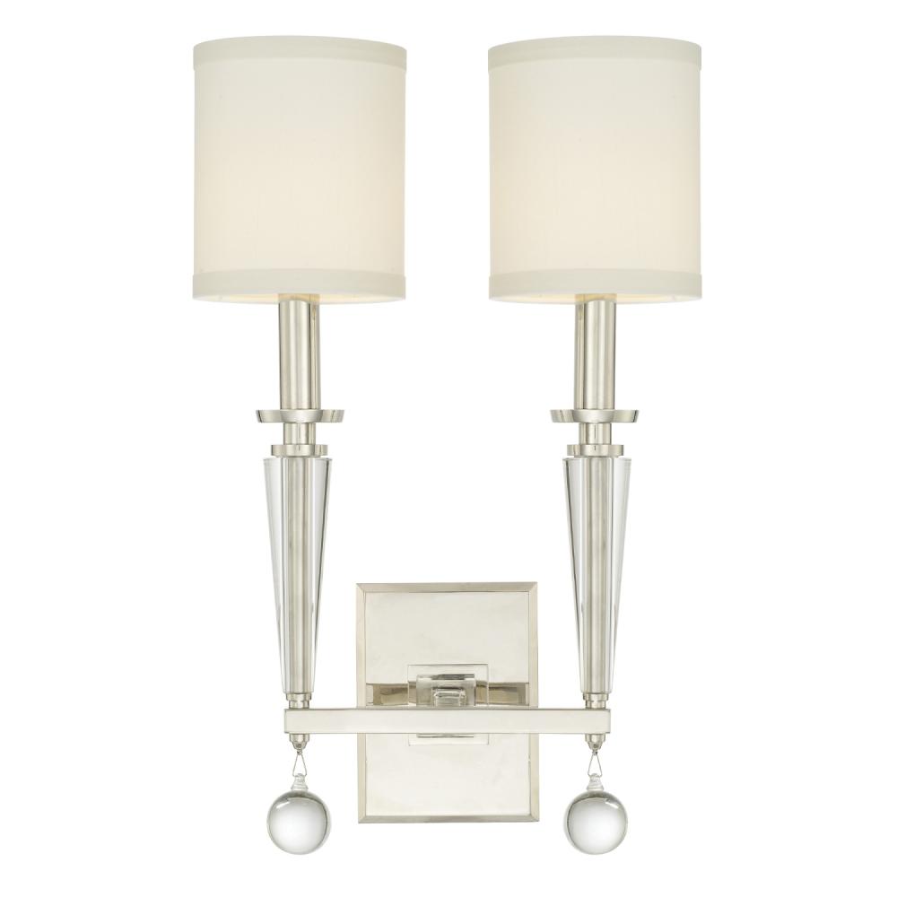 Paxton 2 Light Polished Nickel Sconce
