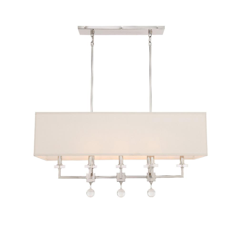 Paxton 8 Light Polished Nickel Linear Chandelier