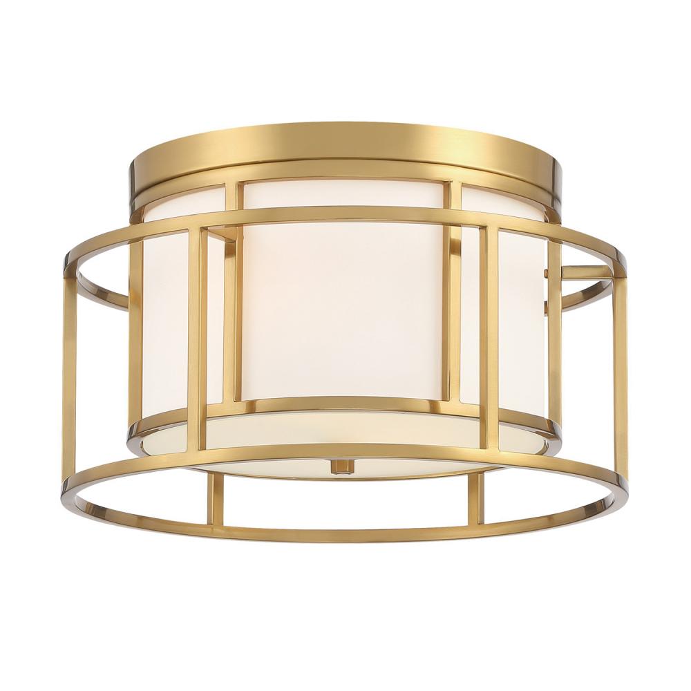 Brian Patrick Flynn for Crystorama Hulton 2 Light Luxe Gold Flush Mount