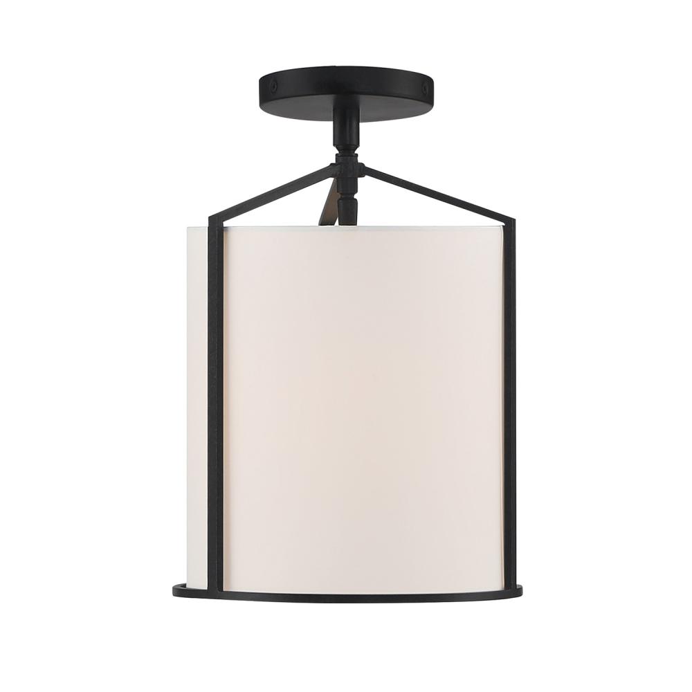 Carlyn 1 Light Black Semi Flush Mount