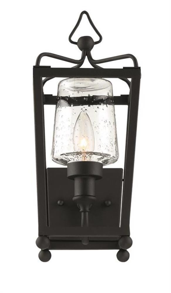 Libby Langdon for Crystorama Sylvan Outdoor 1 Light Black Forged Wall Mount
