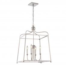 Crystorama 2244-PN_NOSHADE - Libby Langdon Sylvan 4 Light Polished Nickel Lantern Chandelier