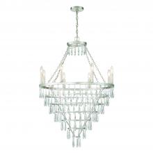 Crystorama LUC-A9068-SA - Lucille 8 Light Antique Silver Chandelier