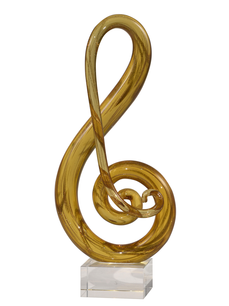 Musical Note Handcrafted Art Glass Sculpture