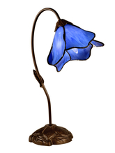 Dale Tiffany TT12145 - Poelking 1-Light Blue Lily Tiffany Table Lamp