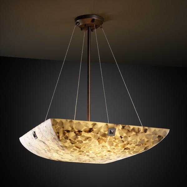 18" Pendant Bowl w/ CONCENTRIC SQUARES FINIALS