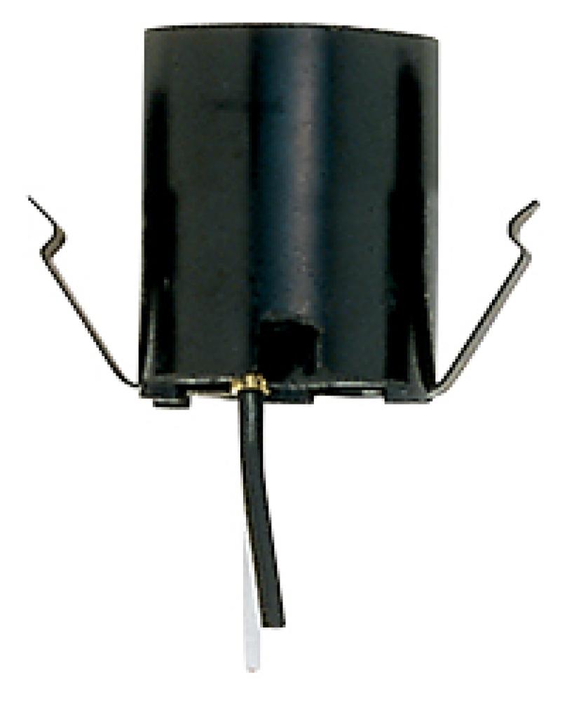 Snap-In Socket For 3-1/4"- 4" Holders; 12" AWM B/W Leads 125C; 1-1/2" Height;