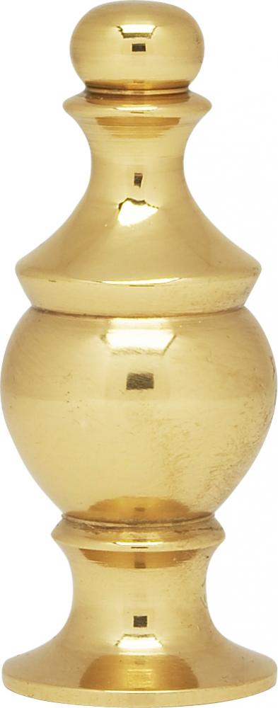 Finial; 1-1/2" Height; 1/4-27; Polished Brass Finish
