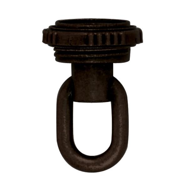 1/4 IP Matching Screw Collar Loop With Ring; 25lbs Max; Old Bronze Finish