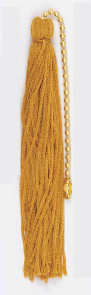 Tassel; Gold; 5" Length; With Beaded Chain