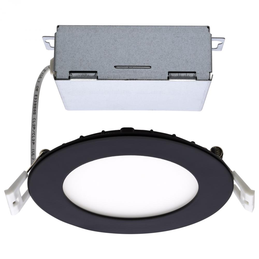 10 Watt; LED Direct Wire Downlight; Edge-lit; 4 inch; CCT Selectable; 120 volt; Dimmable; Round;