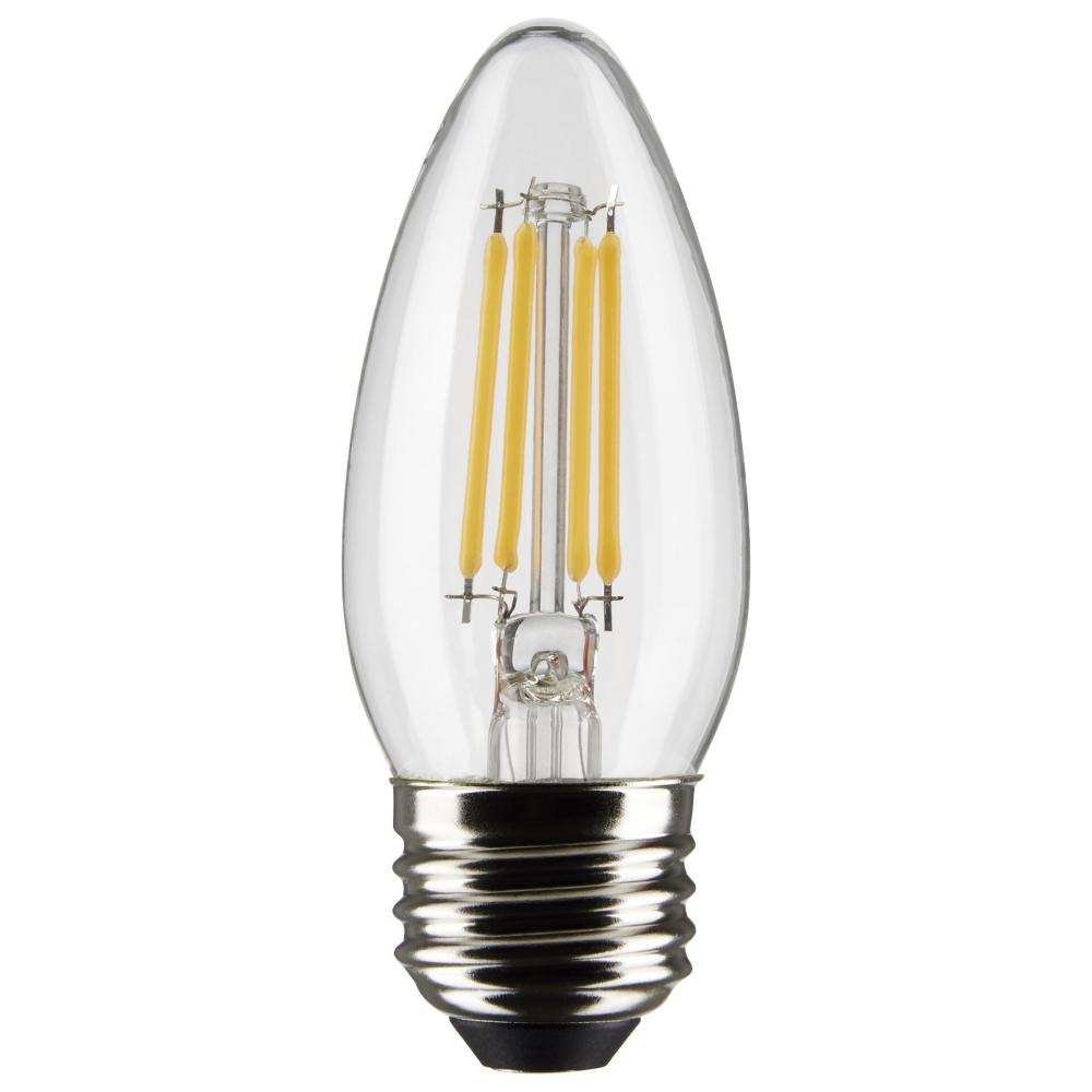 5.5 Watt B11 LED; Clear; Medium Base; 2700K; 500 Lumens; 120 Volt; 2- Pack