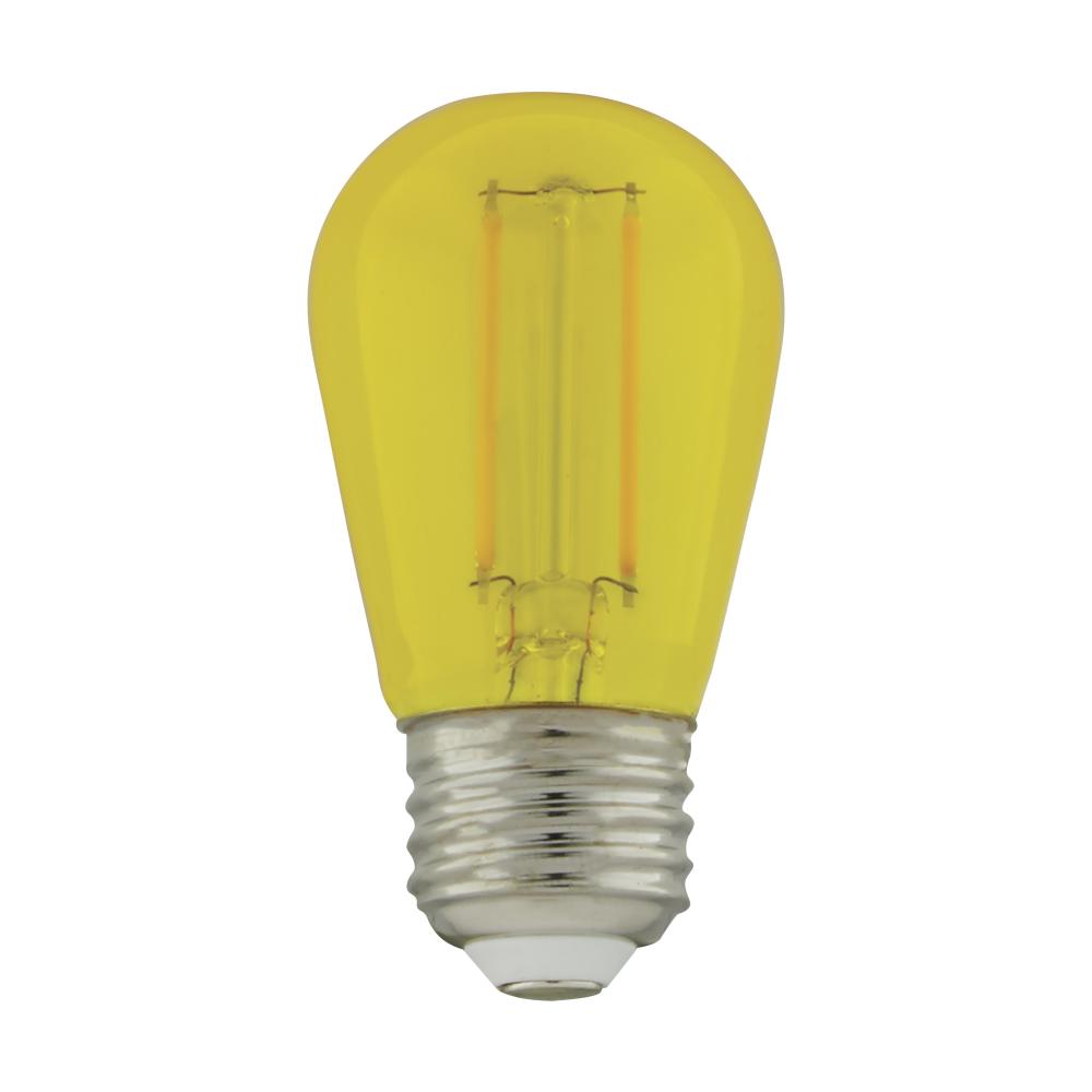 1 Watt; S14 LED Filament; Yellow Transparent Glass Bulb; E26 Base; 120 Volt; Non-Dimmable; Pack of 4