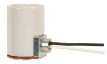 Satco Products Inc. 80/1330 - Keyless Porcelain Socket With Side Mount Bushing; 1/8 IPS Cap; 9" AWM BMW 150C Leads; CSSNP