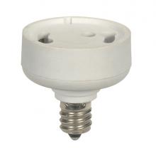Satco Products Inc. 80/2541 - White E12 To GU24 Adapter; Candelabara To GU24 With Locking Device Reducer; 3/4" Overall