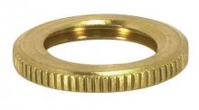 Satco Products Inc. 90/014 - Brass Round Knurled Locknut; 1/4 IP; 3/4" Diameter; 1/8" Thick; Burnished And Lacquered