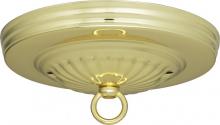 Satco Products Inc. 90/052 - Ribbed Canopy Kit; Brass Finish; 5" Diameter; 7/16" Center Hole; 2-8/32 Bar Holes; Includes