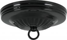 Satco Products Inc. 90/055 - Ribbed Canopy Kit; Black Finish; 5" Diameter; 7/16" Center Hole; 2-8/32 Bar Holes; Includes