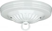 Satco Products Inc. 90/056 - Ribbed Canopy Kit; White Finish; 5" Diameter; 7/16" Center Hole; 2-8/32 Bar Holes; Includes