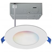 Satco Products Inc. S11560 - 9 Watt; LED Direct Wire; Low Profile Downlight; 4 Inch Round; Starfish IOT; Tunable White and RGB;