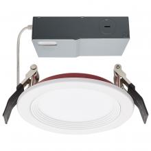 Satco Products Inc. S11865 - 10 Watt LED; Fire Rated 4 Inch Direct Wire Downlight; Round Shape; White Finish; CCT Selectable; 120