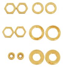 Satco Products Inc. S70/153 - 12 Assorted Brass Locknuts